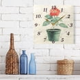 thumbnail image 6 of Painting Red Rose Wall Clock Square Clock Decoration Creative Clock Dual Use Black Pointer 7.78in, 6 of 10