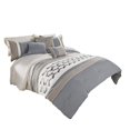 thumbnail image 1 of Benjara BM227298 Polyester Comforter Set with Geometric Design, Blue & Gray - King Size - 7 Piece, 1 of 5