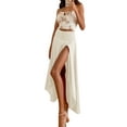 thumbnail image 3 of Franhais Women’s High Waist Long Maxi Skirt Casual A-line Fashion Solid Color Stitching Irregular Skirts, 3 of 5