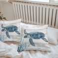 thumbnail image 7 of Waterproof Throw Pillow Covers Set of 2, 24x24 Inch Ocean Sea Turtle Decorative Pillowcases Outdoor Pillow Slip Cushion Covers Set for Couch Tent Summer Coastal Seaweed Vintage Wood Grain, 7 of 7