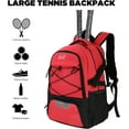 thumbnail image 5 of WOLT | Tennis Backpack Bag for Men Women--Large Tennis Racket Bag with Ventilated Shoe Compartment Holds 2 Rackets Red, 5 of 6