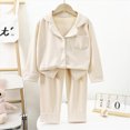 thumbnail image 2 of KPOPLK Teen Girl Pajamas Sets Long Sleeve Cotton Pajamas Baby Girls Clothes PJs Two Piece Kids Jammies 3 Months 15 Years Size 7-8 Years,Light Yellow, 2 of 4