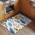 thumbnail image 2 of Leaves Front Door Rugs 2x3 ft Spring Blue Yellow Green Leaf Grey Background Small Rug for Entryway Non Slip Washable Bathroom Door Mat Absorbent Floor Mat for Indoor Entrance, 2 of 9