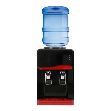 Black Desktop Water Cooler Dispenser Hot & Cold Water Cooler Child Safety Lock Drinking Fountain Stainless