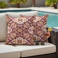 thumbnail image 4 of Red Boho Outdoor Waterproof Pillow Covers, Country Vintage Aesthetic Ethnic Aesthetics Decorative Square Throw Pillowcase Sofa Cushion Sham for Patio/Couch/Chair, 16"x16" 2 Pack, 4 of 8