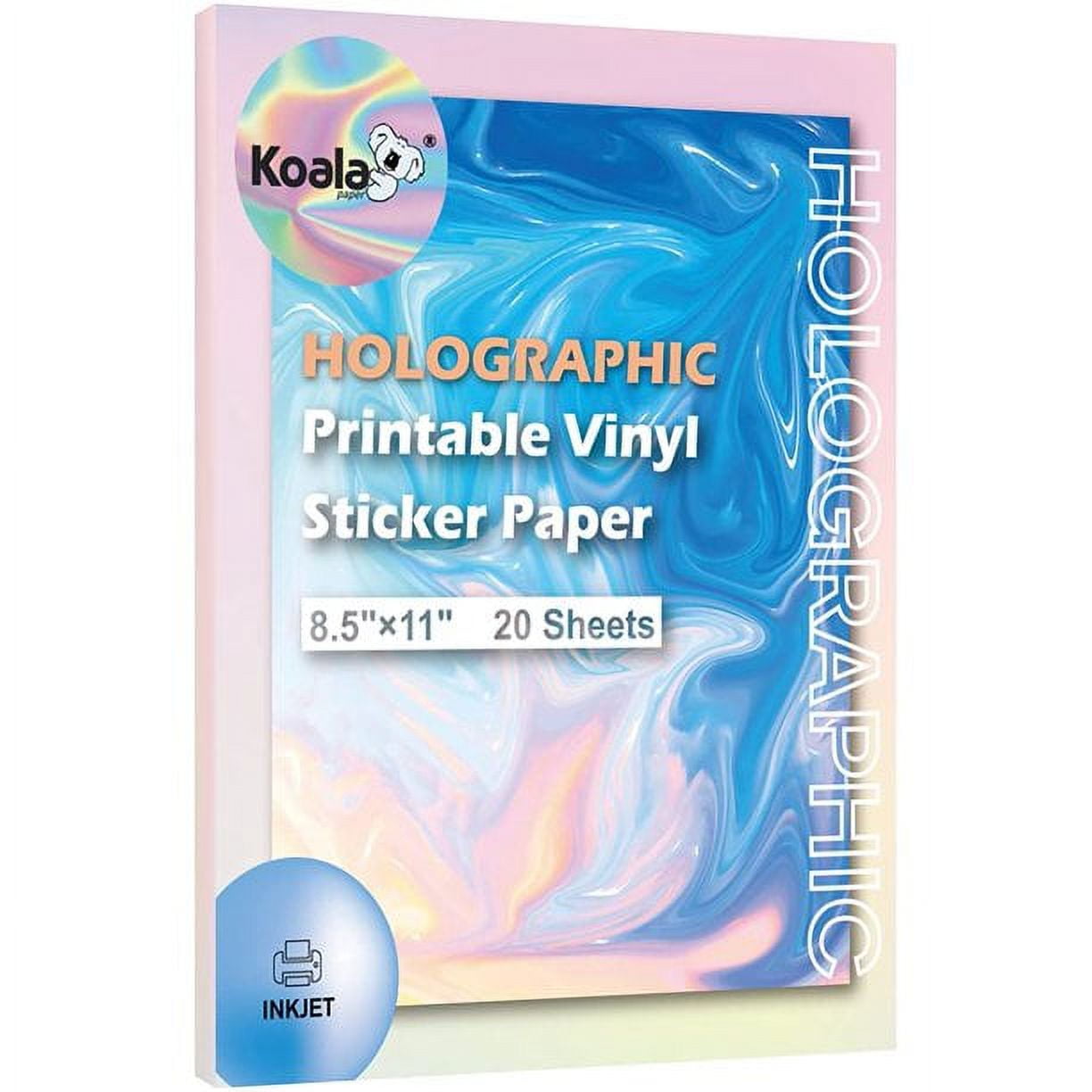 Koala Holographic Vinyl Sticker Paper for Inkjet Printer 20 Sheets