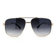 thumbnail image 5 of Mens Mogul Mobster Rectangle Metal Rim Double Bridge Luxury Sunglasses Gold - Smoke, 5 of 8
