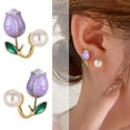thumbnail image 3 of Vintage Pearl Crystal Earrings For Women Jewelry Flower Butterfly Women's' H0Z8, 3 of 8