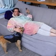 thumbnail image 3 of Pastel Floral Watercolor Pattern Wearable Oversized Blanket,Wearable Blanket Hoodie for Adults,Cozy Hooded Blankets with Super Pockets,Super Warm Fuzzy Pullover for Women & Men, 3 of 6