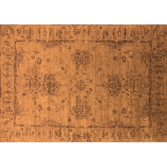 Ahgly Company Indoor Rectangle Oriental Orange Industrial Area Rugs, 4' x 6'