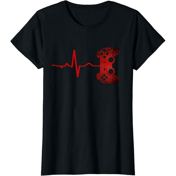 Gamer Heartbeat Video Games Gaming Boys Teens Men T-Shirt