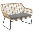 thumbnail image 4 of Antibes 2.0 Steel Rattan 4-Piece Patio Conversation Set with Cushions in Grey, 4 of 7