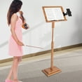 thumbnail image 6 of Bamboo Music Stand, Music Organizer with Mobile Phone Holder, Book Holder, Sheet Music Stand, Laptop Stand for Conductor Lectern Guitar Violin Piano, Adjustable Angle, 6 of 17