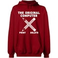 thumbnail image 2 of OXI Hoodie Sweatshirt - Original Computer Print, Basic Casual Hoodie for Men's and Women Fleece Hoodie Long Sleeve - Antiquee Cherry 3X-Large, 2 of 3