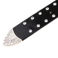 thumbnail image 4 of Cinturón de cuero Hugo Bling Rhinestone Crystal Western Cowgirl Negro para mujer, 4 of 9