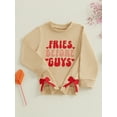 thumbnail image 3 of Kids Girl Boy  Valentines Day Outfit Bow Lips/Heart Letter Print Long Sleeve Sweatshirts Pullovers Tops Spring Clothes, 3 of 7