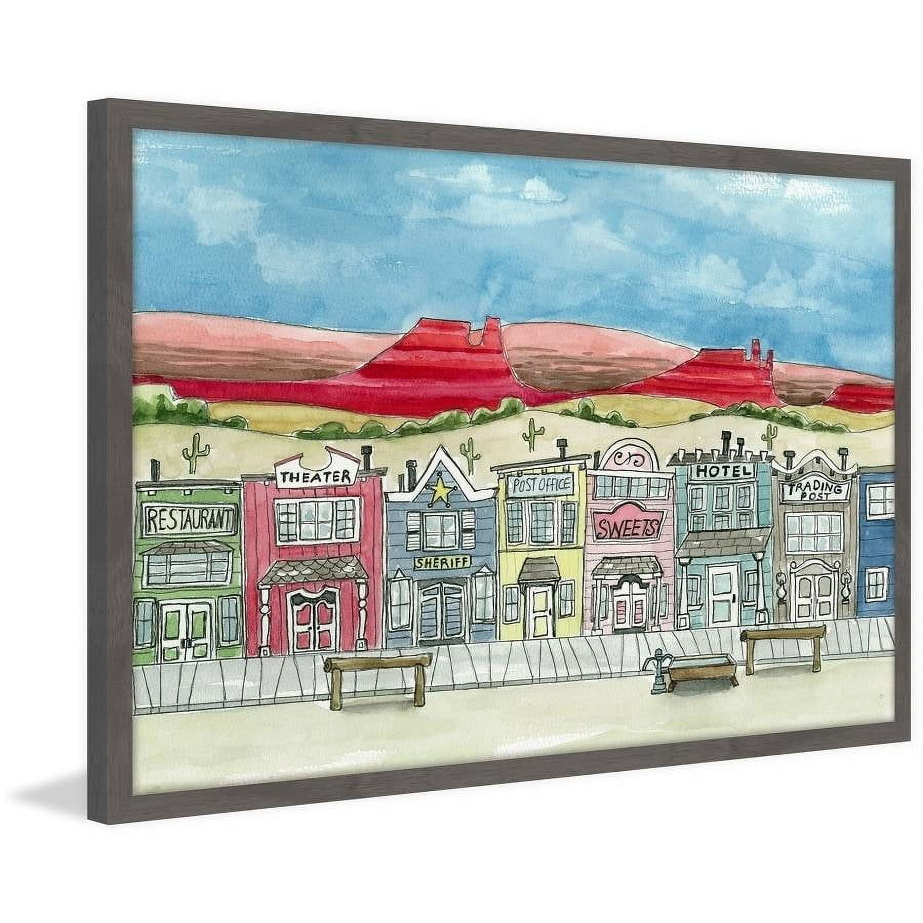 "The Old Wild West" Framed Painting Print