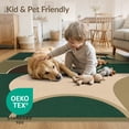 thumbnail image 4 of ODIKA 8'x10' Washable Area Rug Green Beige Geometric Abstract Modern Art Style with Bold Shapes for King Size Bedroom Under Bed, Master Suite, Non-Shedding, Easy Care, 4 of 7