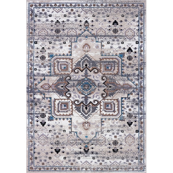 Ladole Rugs Everest Collection Lyon Classic Vintage Made in Europe Beatuiful Area Rug Carpet in Cream and Beige, 8x11(7'10" x 10'5", 240cm x 320cm)