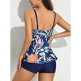 thumbnail image 5 of Charmo Floral Tankini Swimsuits for Women V Neck Tankini Tops with Boyleg Bottom Two Piece Bathing Suit, 5 of 6