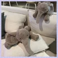 thumbnail image 4 of Super Soft Grey Elephant Plush Toys Cute Stuffed Flappy Ears Long Plush Elephant Animals Plushy Hugging Pillow Kids Xmas Gift, 4 of 5