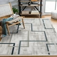 thumbnail image 3 of Grey Geometric Area Rugs for Living Room Washable Rugs Boho Moroccan Area Rug Soft Neutral Geometric Bohemian Carpet Distressed Indoor Rug for Bedroom Dining Room Office Foldable Nonslip Rug, 3 of 9
