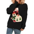 thumbnail image 2 of Womens Ugly Christmas Sweaters Long Sleeve Graphic Sweaters Casual Fall Winter Cable Knit Sweater for Women Black L, 2 of 9