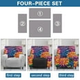 thumbnail image 6 of Xoenoiee Tie Dye Print 4-Piece Recliner Chair Covers Stretch Jacquard Chair Covers for Reclining Chair Recliner Slipcovers for Living Room Soft Recliner Protector with Pockets, 6 of 7