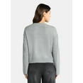 thumbnail image 3 of Time and Tru Women's Ribbed V Neck Sweater, Lightweight, Sizes XS-XXXL, 3 of 5