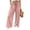 *Pink, variant on VBVC Women's Cotton Linen Smocked Waist Pants , Drawstring Wide Leg Boho Trousers For Women , Ladies' Casual Summer Beach Pants with Pockets, Army Green , S-2XL