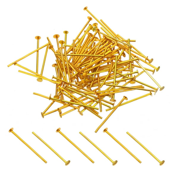 Uxcell 400Pcs 0.98x0.12" Aluminium Chandelier Connector Pins Chandelier Crystal Clips, Gold