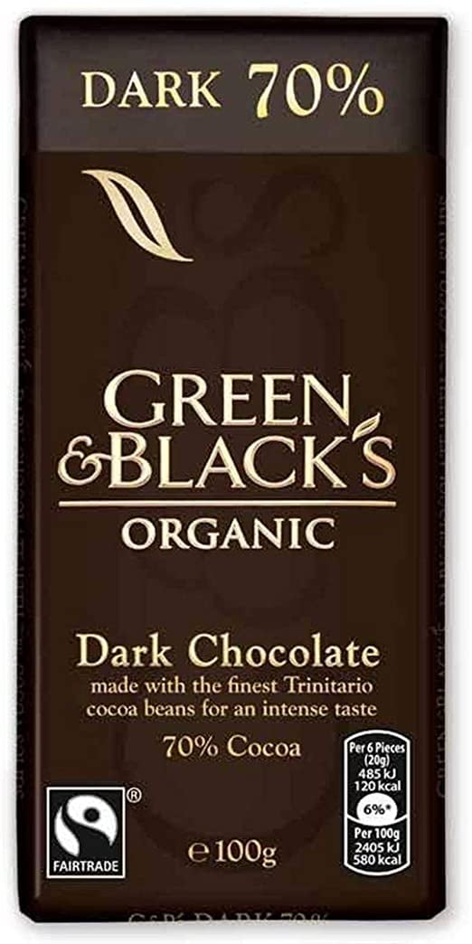Green Black S Organic Dark Chocolate 70 Cocoa 90g Pack Of 3 90g X 3 Free Shipping Made In The United Kingdom Imported By Sentogo Walmart Com