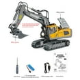 thumbnail image 5 of Fridja 1:20 Scale 11 Channel Alloy Remote Control Excavator with Realistic Sound Effects, 680° Rotation & LED Indicators, 2.4GHz RC Construction Vehicle Toy, 5 of 14