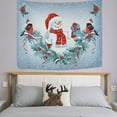 thumbnail image 3 of FREEAMG Tapestry Wall Hanging Christmas Cute Snowman Santa Hat Snowflake Birds Tapestry Decorative Tapestries Wall Art Wall&nbsp;Blanket&nbsp;Bedding Tapestry for Bedroom Living Room Dorm 90"x60", 3 of 7