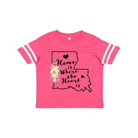 

Inktastic Louisiana Home is Where the Heart is with Watercolor Floral Gift Toddler Boy or Toddler Girl T-Shirt