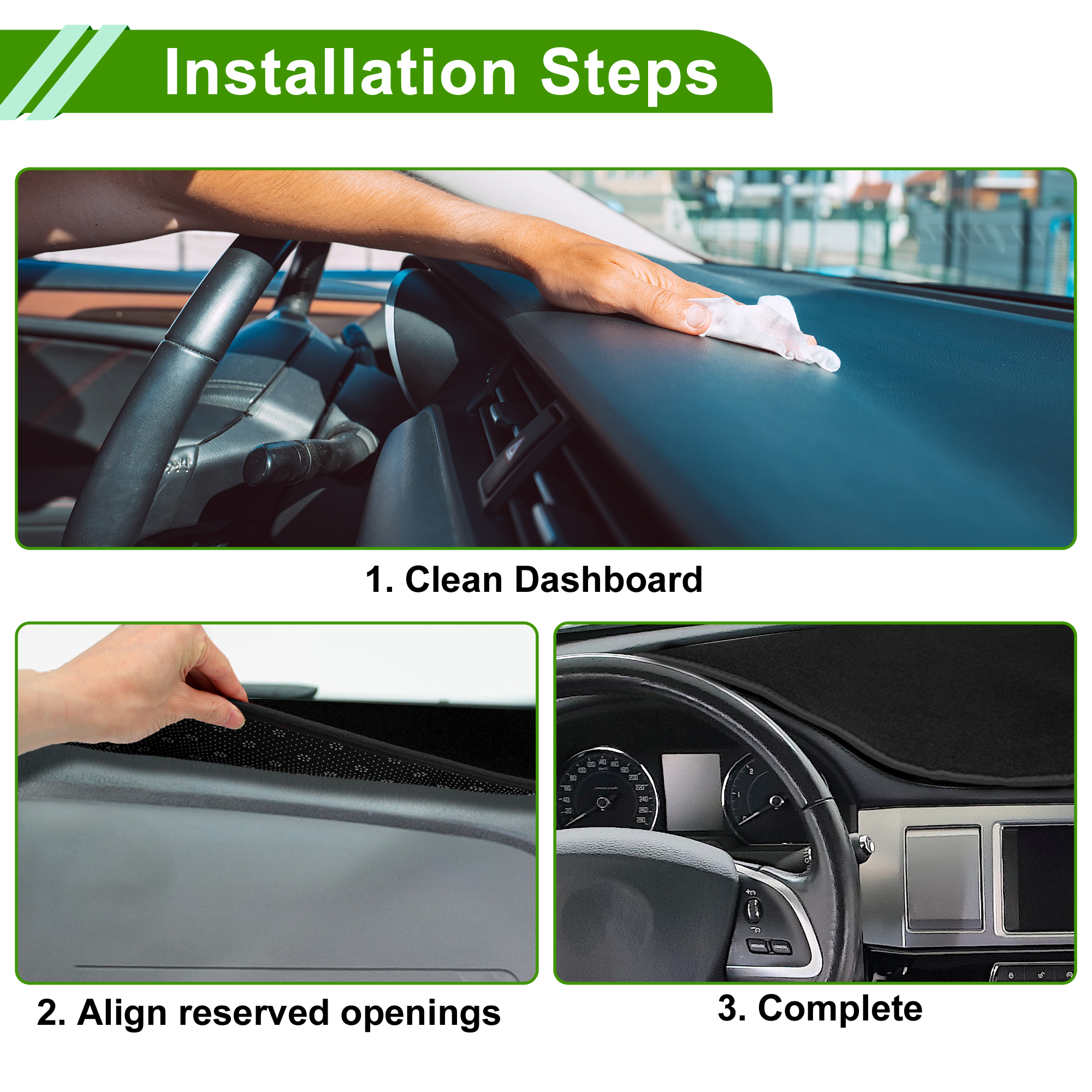 Unique Bargains Dashboard Cover for Ford 2019-2022 Anti-Slip Polyester Black