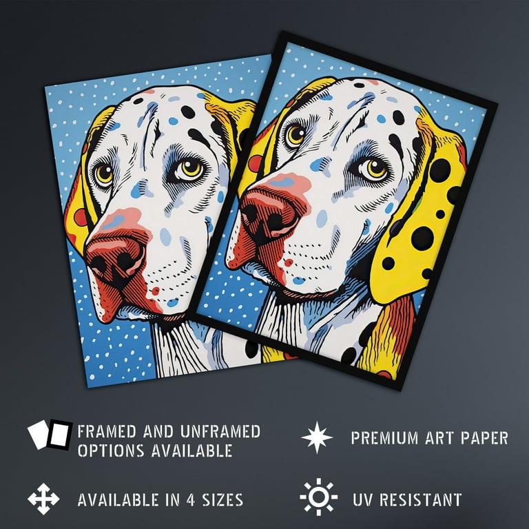 Dalmatian Dog Pop Art Painting Yellow Orange Blue Roy Lichtenstein