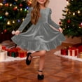 thumbnail image 2 of Posijego Girls Velvet Dress for Christmas Party Big Girls Long Sleeve Bow Back Dress Vintage Princess Dresses, 2 of 7