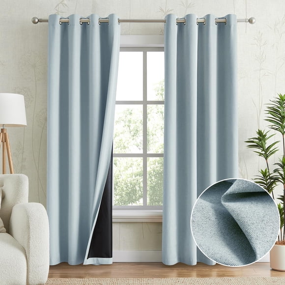 Cortinas Anpark 100% opacas, color azul claro, 132 x 213 cm, 2 paneles