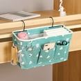 thumbnail image 1 of Bedside Caddy, Wofair Bedside Organizer, Remote Control Holder Bag for Tablet Magazine Book Phone Remotes Storage, 4 Pocket, 2 Side Hooks, Green, 1 of 8