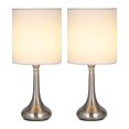 thumbnail image 2 of Modern Bedside Lamp, Bedside Lamp with Metal Base and White Fabric Shade, 2-Piece Set, 2 of 3
