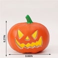 thumbnail image 3 of Sharp Eyed Jack O Lantern Pumpkin, Halloween Pumpkin LED Light, Grinning Pumpkin Figurine for Mantel Table Covered Porch Indoor Fall Seasonal Home Decor, 3 of 7