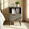 thumbnail image 6 of Ktaxon Fluted Nightstand with 1 Drawer, End Table Wooden Bedside Table Large Capacity Easy to Assemble, Gray, 6 of 12