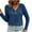 Navy, variant on Womens Long Sleeve Tops V Neck Button Pleated Casual Dressy Blouses Fall Winter Clothes
