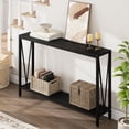thumbnail image 3 of IdeaHouse Industrial Console Table, 43" 2 Tier Entryway Table, Narrow Sofa Table with Storage, Console Table for Entryway, Living Room, Hallway, Foyer-Black, 3 of 8