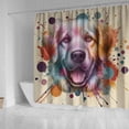thumbnail image 4 of Golden Retriever Portrait Watercolor Vintage Retro Styles Shower Curtain Goldens Dog Lover Gifts Idea Waterproof Bathroom Bathtub Curtain - 00001, 4 of 5