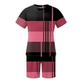 thumbnail image 4 of Playeras Básicas Algodon Para Hombre, Conjunto De Dos Piezas De Camiseta Y Pantalones Cortos De Manga Corta Con Estampado Completo Y Pantalón Corto., 4 of 5