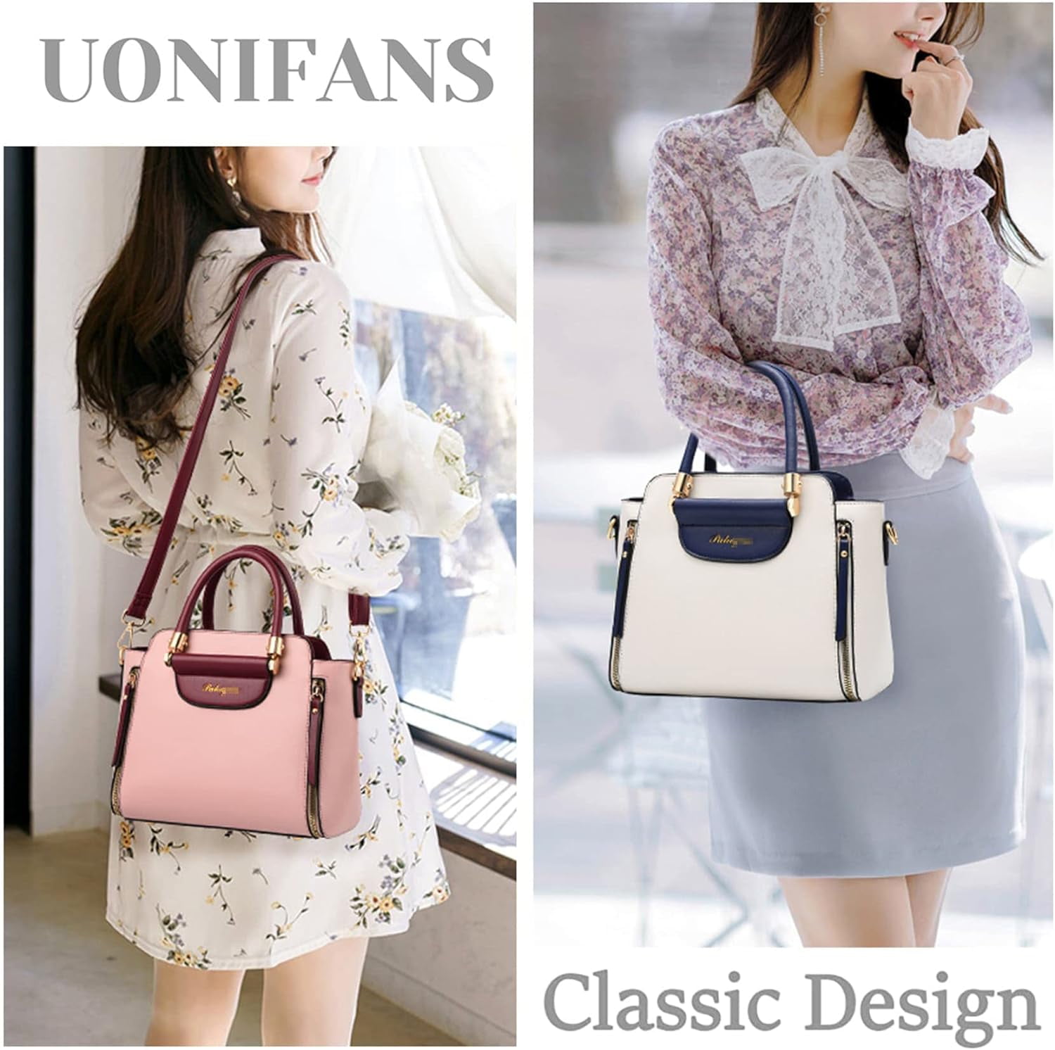 Purses and Handbags for Women Ladies Leather Tote Shoulder Bags Satchel Top Handle Satchel Purse in Pretty Color Combination