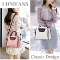 thumbnail image 6 of HMSHA Purses and Handbags for Women Ladies Leather Tote Shoulder Bags Satchel Top Handle Satchel Purse in Pretty Color Combination, 6 of 7
