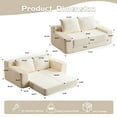 thumbnail image 3 of Jopath Floor Sofa Loveseat Sofa, Comfortable Deep Seat Sofa Bed, Modern Small Corduroy Couch Reversible Cushion With Pillows For Living Room Bedroom,White, 3 of 9